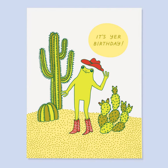 Western Frog Birthday Card