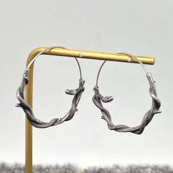Coiling Snake Hoop Earrings