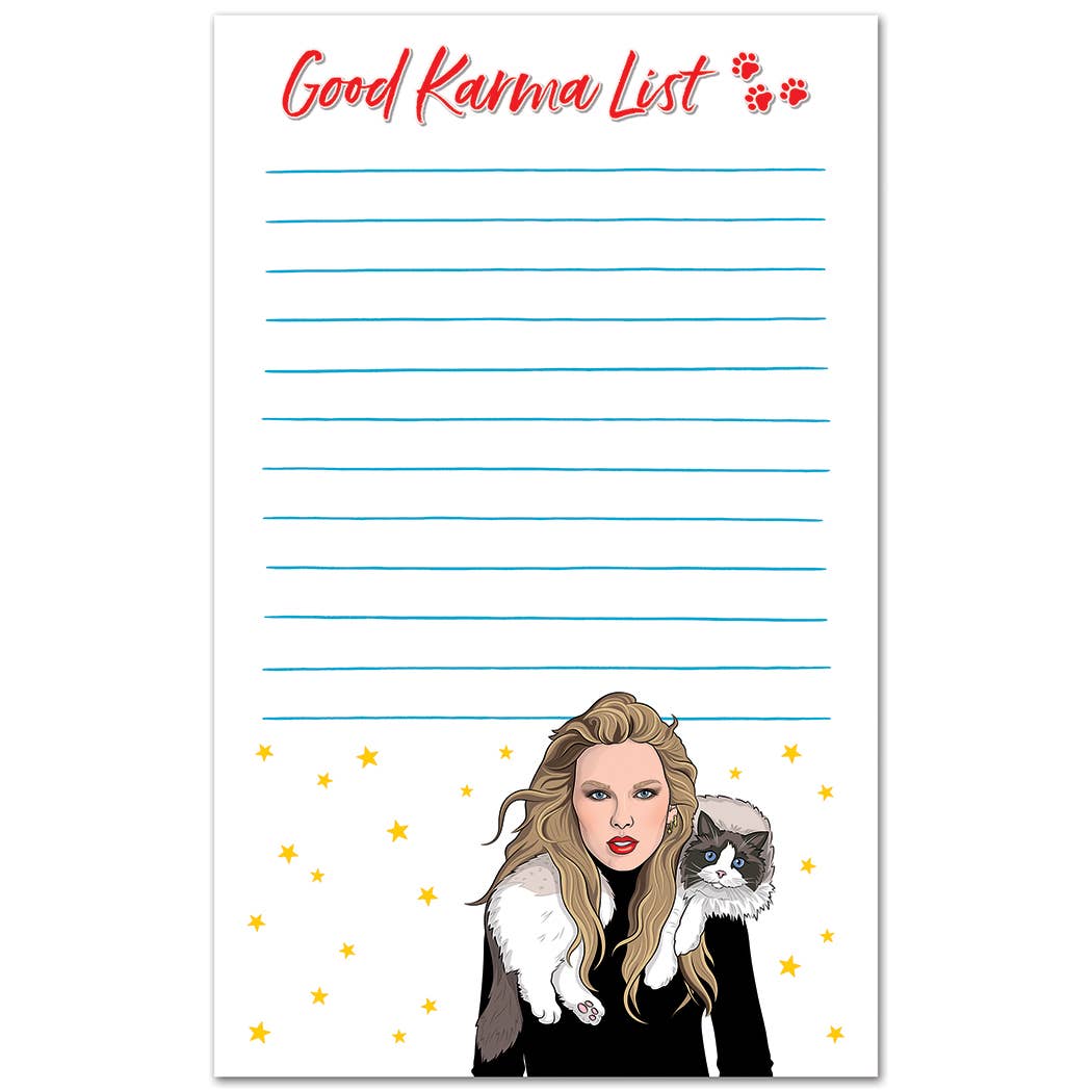 Good Karma List Taylor Swift Notepad