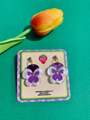 Mini Pansies Earrings-2