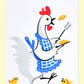 Flippin' Pancakes Chicken Retro Flour Sack Kitchen Towel