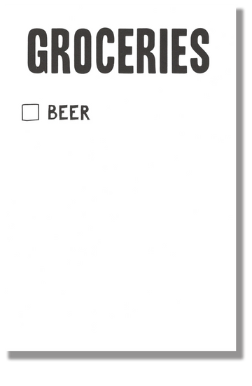 Beer Grocery List Notepad