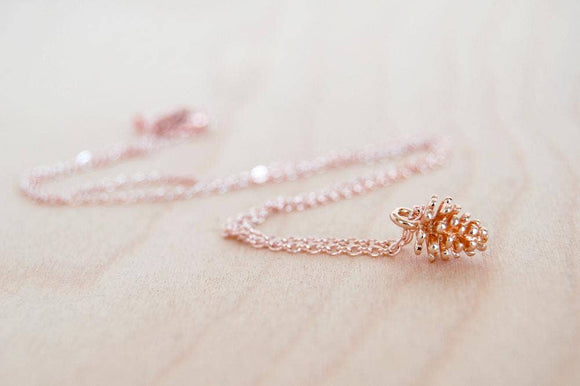 Rose Gold Pine Cone Necklace
