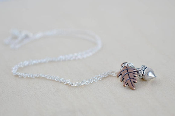 Tiny Silver Acorn Necklace