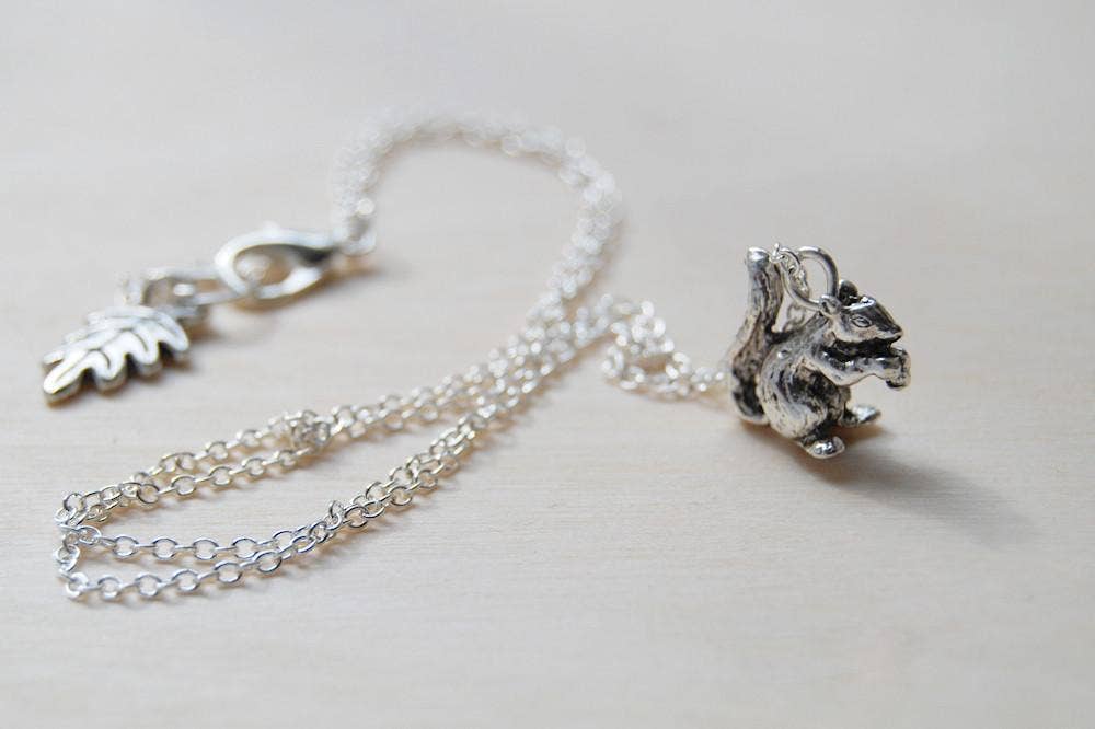 Silver Squirrel Necklace