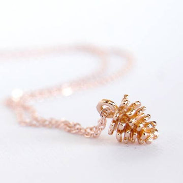 Rose Gold Pine Cone Necklace