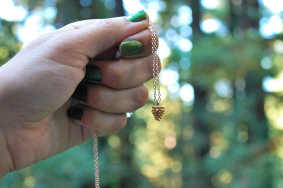 Rose Gold Pine Cone Necklace
