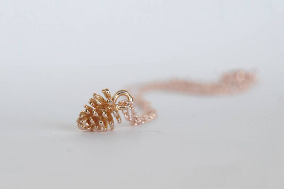 Rose Gold Pine Cone Necklace