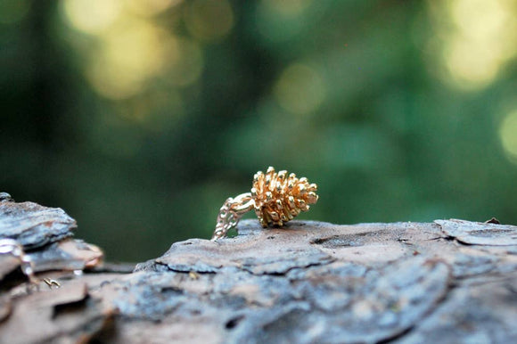 Rose Gold Pine Cone Necklace