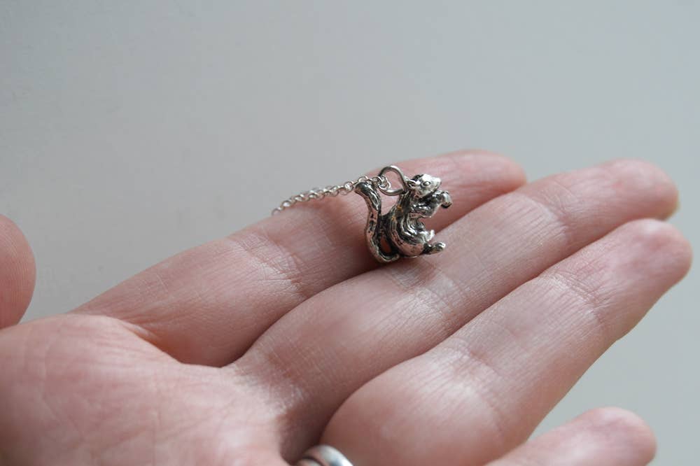 Silver Squirrel Necklace