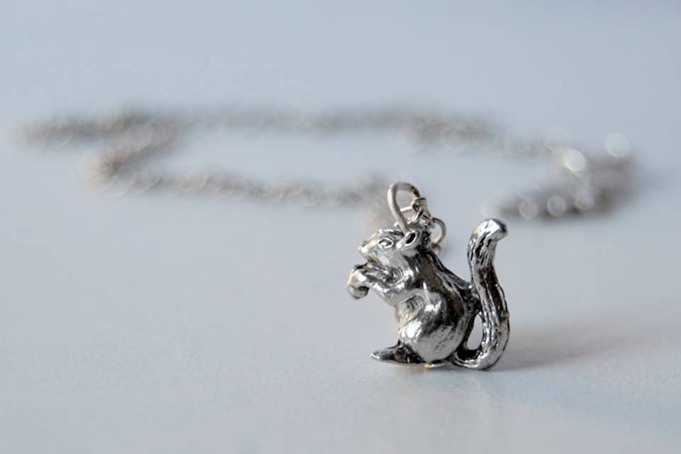 Silver Squirrel Necklace