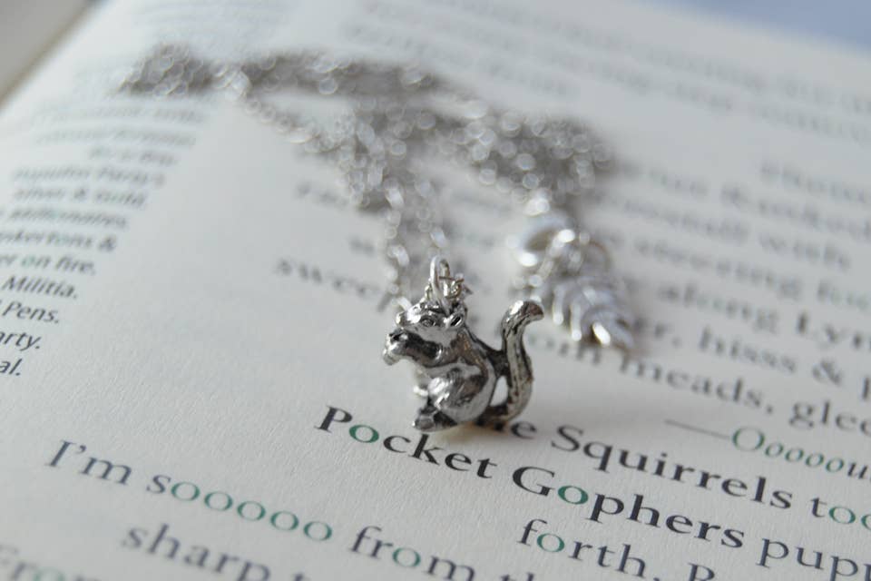 Silver Squirrel Necklace