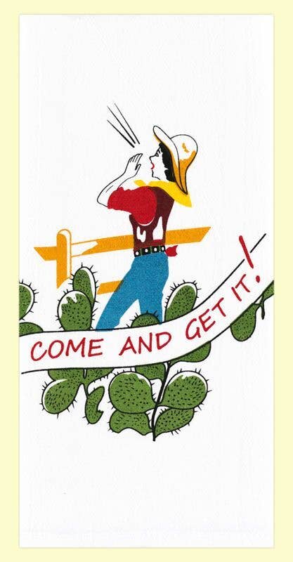 Come And Get It Ranch Retro Flour Sack Kitchen Towel