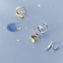 Minimalist Twist Spiral Hoop Earrings-4