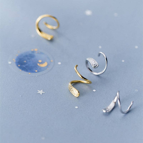 Minimalist Twist Spiral Hoop Earrings