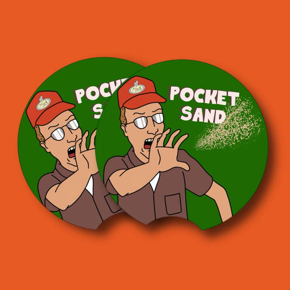 Pocket Sand King of the Hill Car Coasters