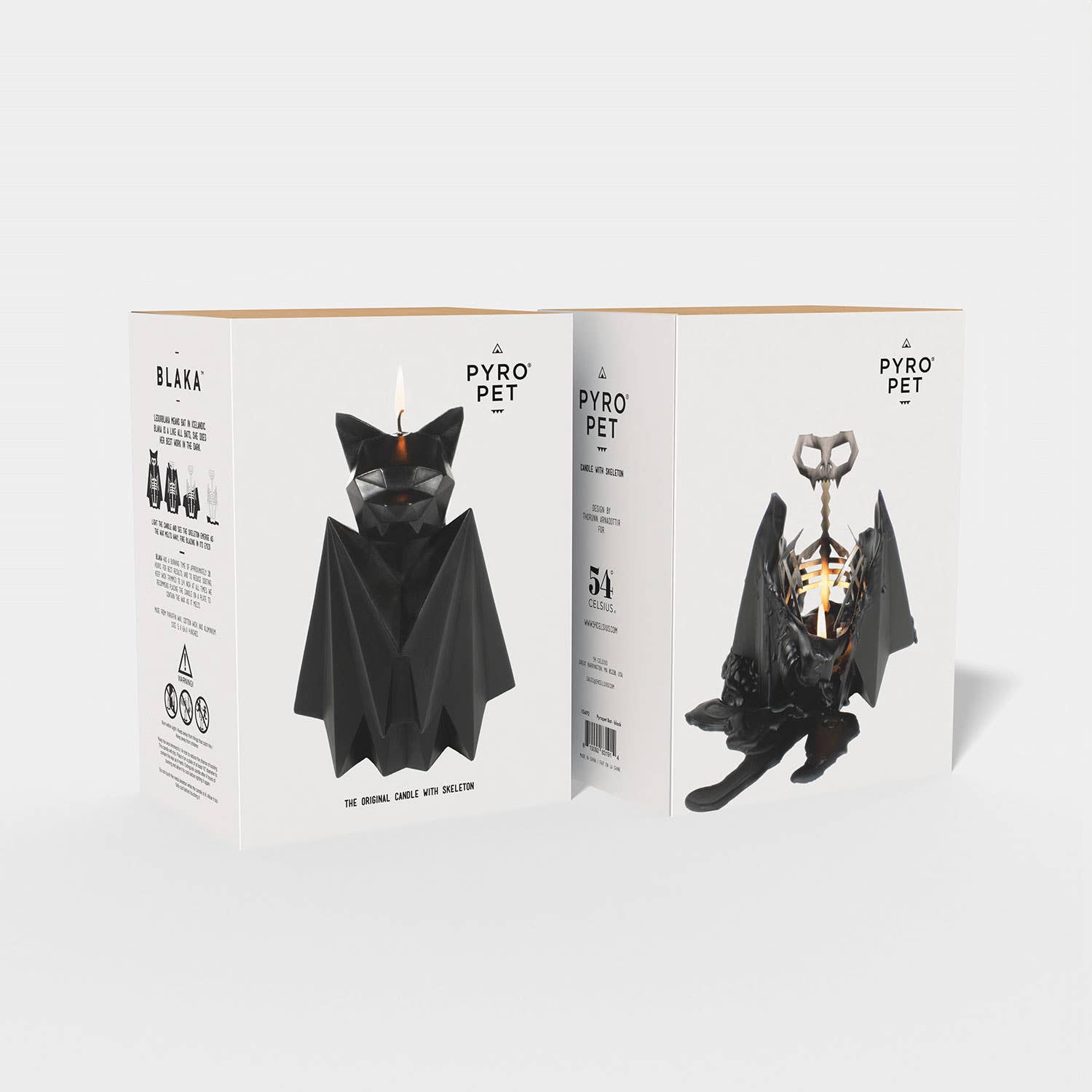 PyroPet Blaka Bat Skeleton Candle - Black