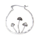 Mushrooms Hammered Hoop Earrings-1