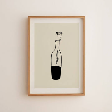 "Wine Dive" Minimal Modern Art Print