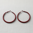Candy Dark Red Hoop Earrings-2