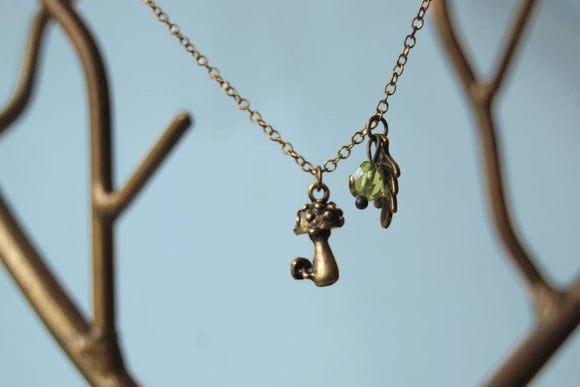 Toadstool Mushroom Charm Necklace