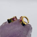 Mini Multicolored Crystal Hoop Earrings-1