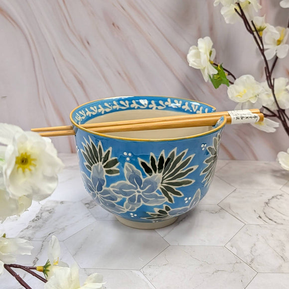 Flowers Bowl w/ Chopsticks