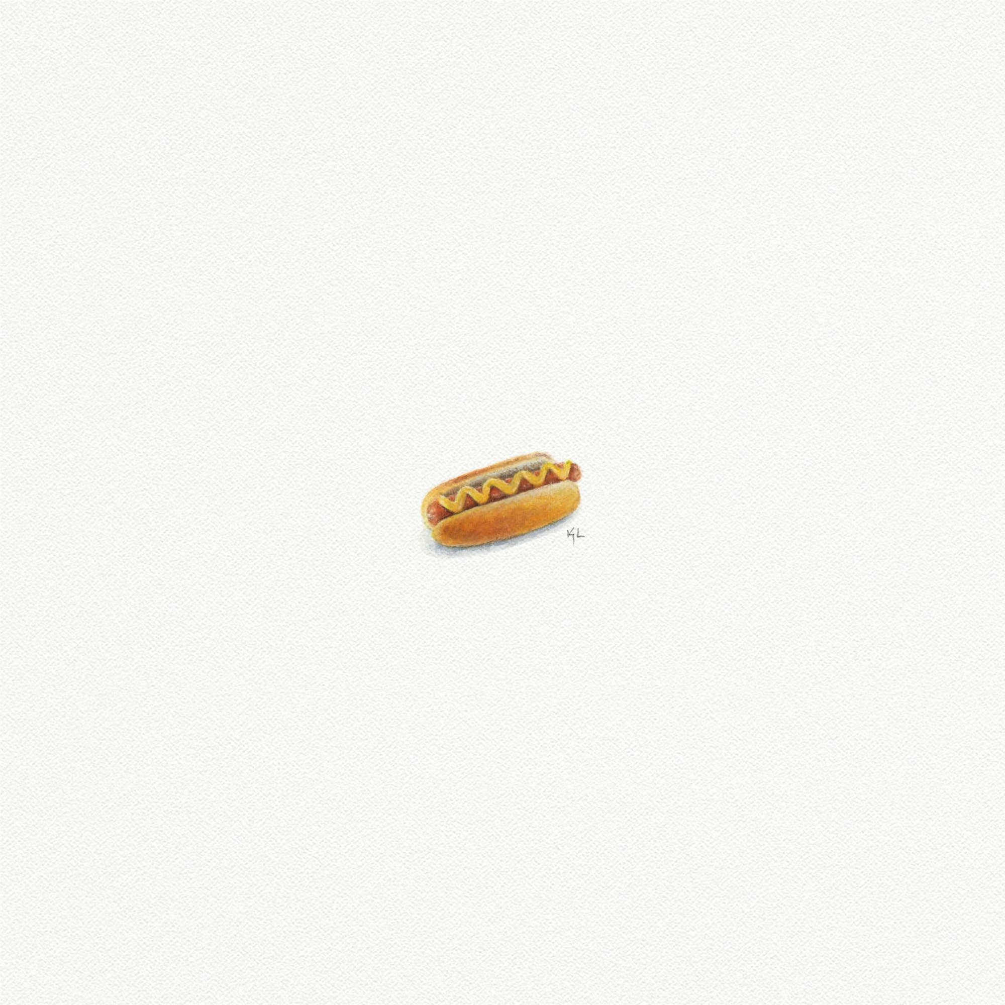 Hot Dog Mini Watercolor Art Print
