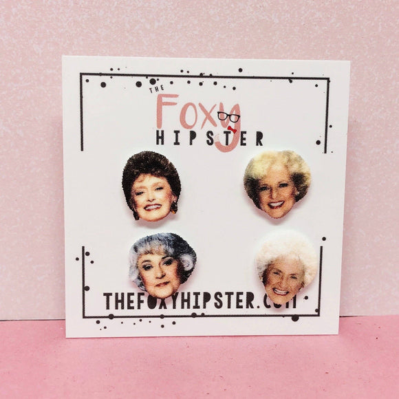 Golden Girls 4 Piece Set Stud Earrings