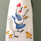 Flippin' Pancakes Chicken Retro Flour Sack Kitchen Towel