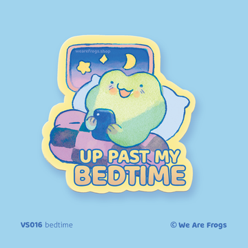 Past My Bedtime Frog Sticker