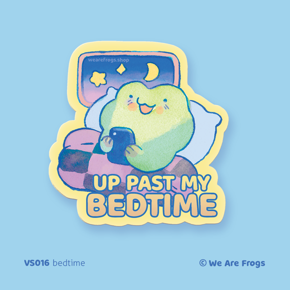 Past My Bedtime Frog Sticker
