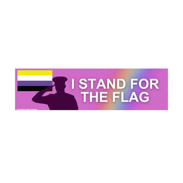 I stand for the (nonbinary) flag Bumper Sticker