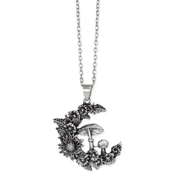 Mushroom Flower Moon Necklace - 0