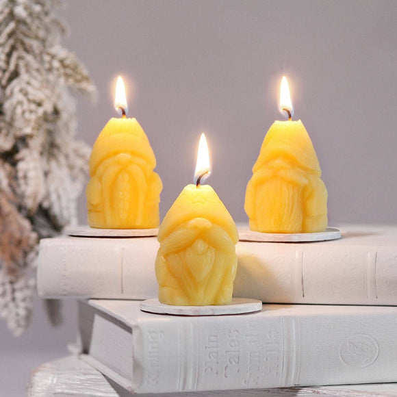 Holiday Gnome Beeswax Candles Gift Set
