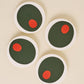 Pimento Olive Coasters - Set of Four