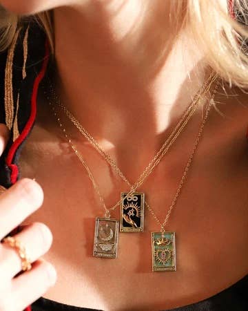 Magician Tarot Card 18K Plated Necklace