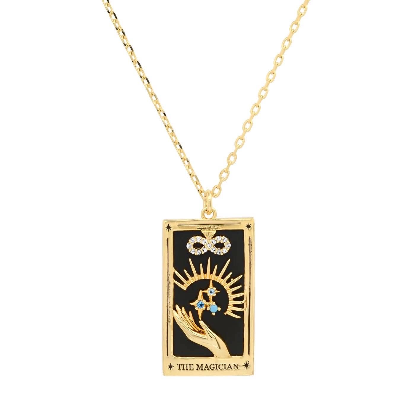 Magician Tarot Card 18K Plated Necklace