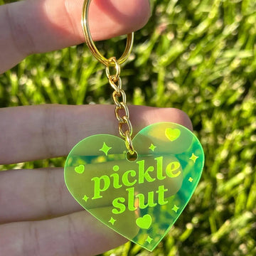 Pickle Slut Neon Keychain