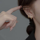 Dainty Geometric Huggie Earrings-1