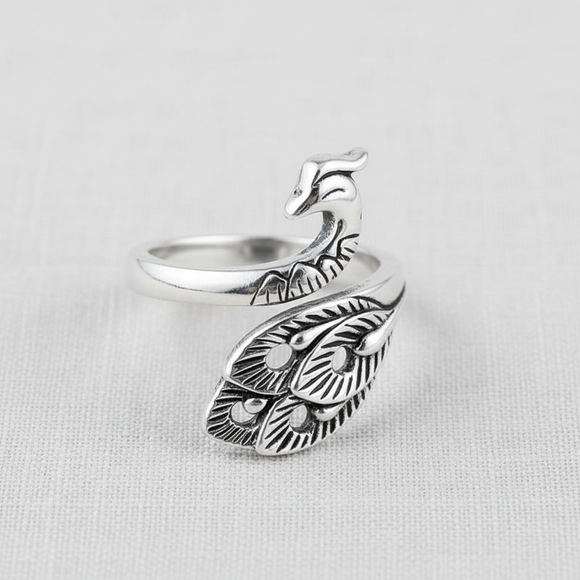 Peacock Adjustable Ring