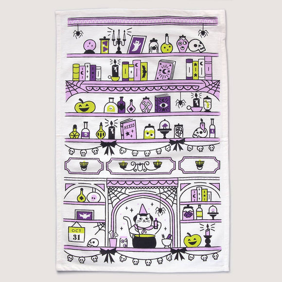 Cauldron Cat Tea Towel