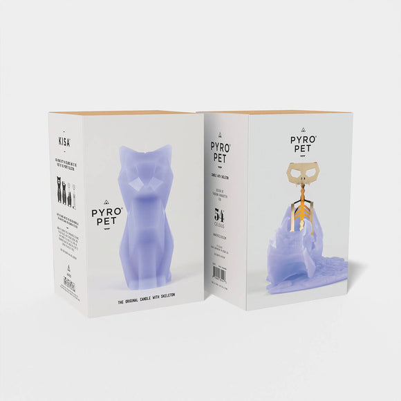 PyroPet Kisa Cat Skeleton Candle - Lavender