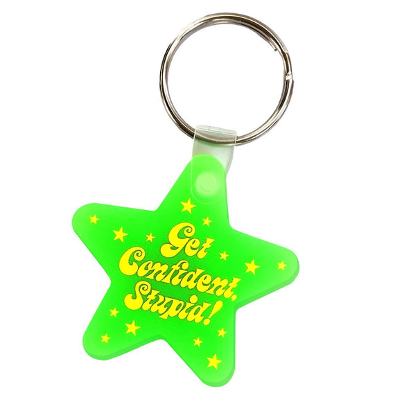 Get Confident Stupid Star Vinyl Keychain