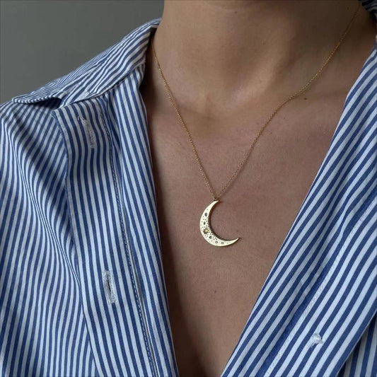 Opal Moon 14K Gold Plated Necklace