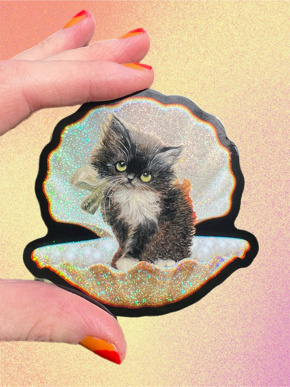 Kitty in a Shell Sticker