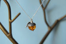 Amber and Silver Acorn Necklace-7