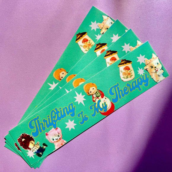 Thrifting Is My Therapy Bumper Sticker