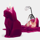 PyroPet Kisa Cat Skeleton Candle - Burgundy-1