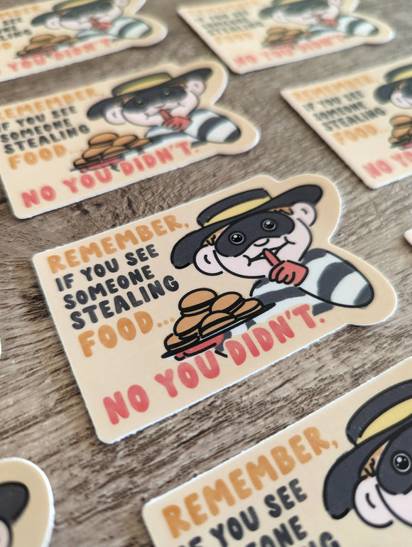 Stealing Food Hamburglar Sticker
